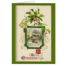 Belle carte de Noël victorienne vintage