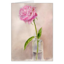 Belle carte de note de fleur de pivoine
