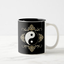 Belle conception de Yin Yang en noir et or Tasses À Café