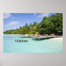 Belle copie d'affiche de plage des Maldives