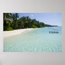 Belle copie d'affiche de plage des Maldives