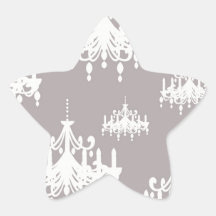 belle damassé blanche de lustre sur l'argent gris sticker en étoile