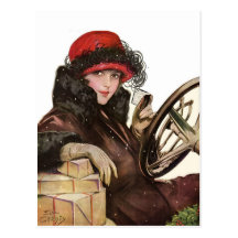 Belle, des achats vintages de dame Noël Cartes Postales