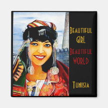 Belle fille, beau monde, aimant de la Tunisie