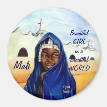 Belle fille dans un beau monde, aimant du Mali