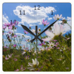 belle horloge murale de fleurs