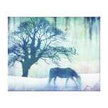 Belle illustration de cheval de neige toiles tendues