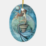 Belle lune de jade d'ornement de sirène
