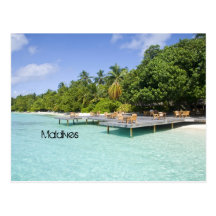 Belle plage en Maldives Cartes Postales