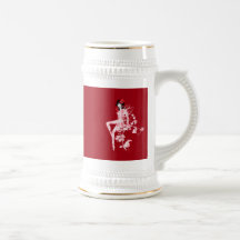 Belle rétro fée florale de point de polka mug à café