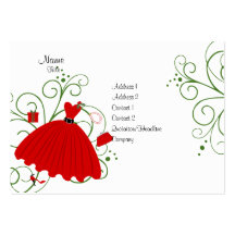 Belle robe de vacances cartes de visite personnelles