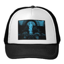 Belle statue de jardin teintée en bleu.  Magnifiqu Casquettes