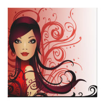 Belle toile enveloppée de coiffure par fille impression sur toile