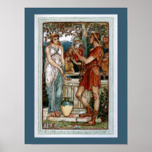 Bellerophon à la fontaine affiche