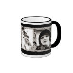 Belles dames vintages avec la tasse Noir de chapea