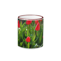 Belles tulipes rouges tasse