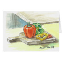 Bellpeppers exquis cartes de vœux