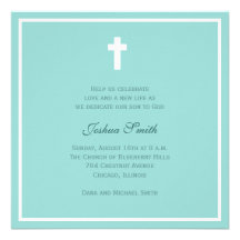 Bénédiction bleue invitations personnalisées
