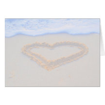 Bénédiction en sable de plage de coeur de la vie cartes de vœux
