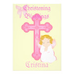 Bénédiction-Personnaliser du baptême de la fille Invitations
