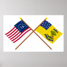 Bennington et mâles croisés des drapeaux de l'Amér Posters