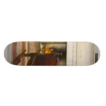Berceau près de cheminée plateaux de planche à roulettes