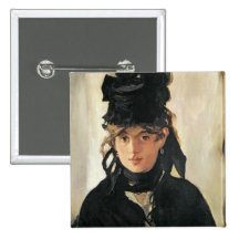 Berthe Morisot avec un bouquet des violettes, 1872 Badge Avec Épingle