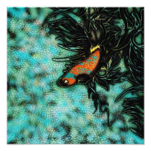 Bêtas poissons oranges et bleus lumineux art photographique