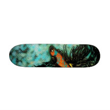 Bêtas poissons oranges et bleus lumineux skateboard customisable