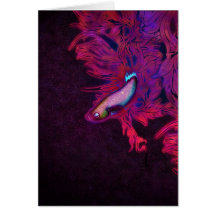 Bêtas poissons roses, pourpres, et bleus lumineux cartes de vœux