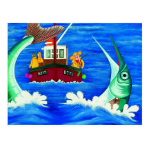 Betty va pêche maritime carte postale
