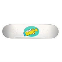 Biberon de jaune d'abrégé sur participation de mai planches à roulettes