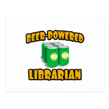 Bibliothécaire Bière-Actionné Carte Postale
