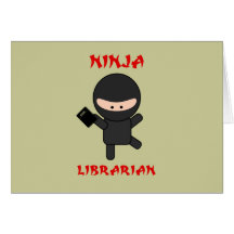 Bibliothécaire de Ninja avec le livre Cartes De Vœux