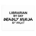 Bibliothécaire Ninja mortel par nuit Cartes Postales