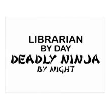 Bibliothécaire Ninja mortel par nuit Cartes Postales