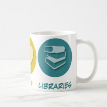 Bibliothèques d'amour de paix tasse à café