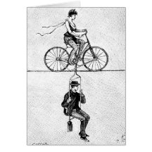 Bicyclette de corde raide - acte de recyclage de c carte de vœux
