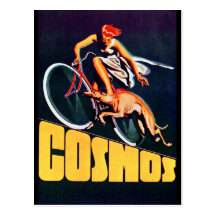 Bicyclette de lévrier de cosmos cartes postales