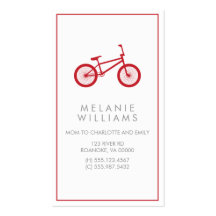 Bicyclette de rouge de canneberge de mod modèles de cartes de visite