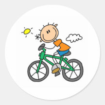 Bicyclette d'équitation de garçon de bâton autocollants