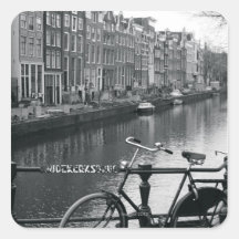 Bicyclette par le canal autocollants