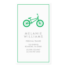 Bicyclette verte de mod cartes de visite personnelles
