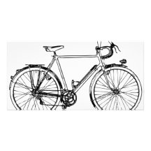 Bicyclette vintage carte avec photo