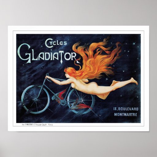 Bicyclettes vintages de gladiateur de cycles - Geo Affiche