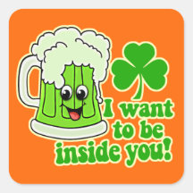 Bière drôle de vert de Jour de la Saint Patrick Autocollant