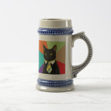 Bière faite sur commande Stein de chat d'affaires Tasse À Café