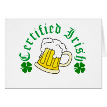 Bière irlandaise certifiée cartes de vœux
