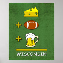 Bière le Wisconsin du football de fromage Affiches