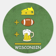 Bière le Wisconsin du football de fromage Autocollant